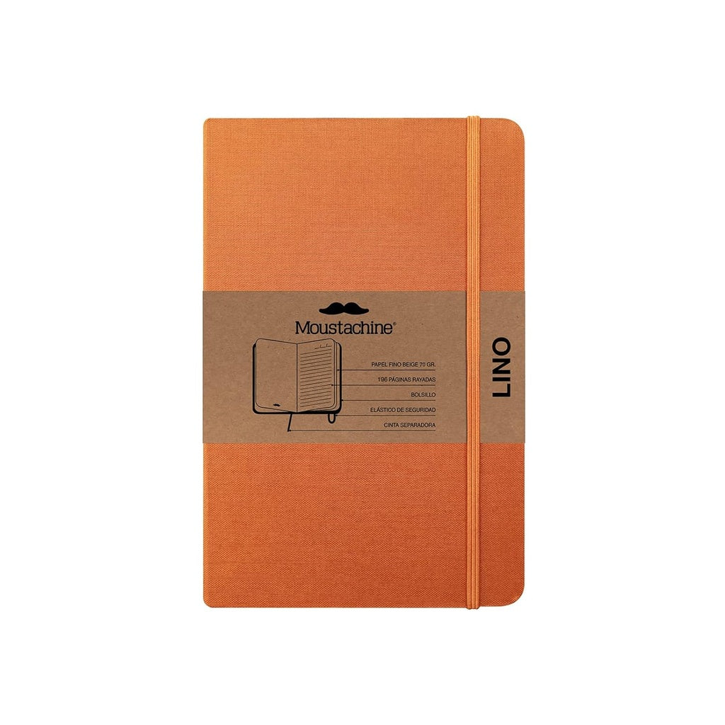 Moustachine Classic Lino Tapa Dura Ocre Interior Rayado Pocket | Moustachine