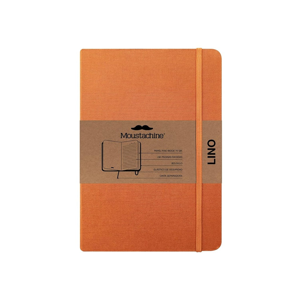 Moustachine Classic Lino Tapa Dura Ocre Interior Rayado Mediana | Moustachine
