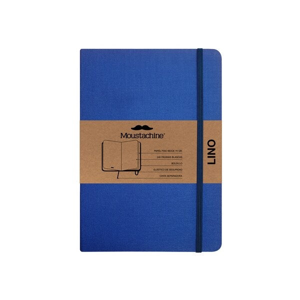 Moustachine Classic Linen Hardcover Indigo Blue blank Medium | Moustachine