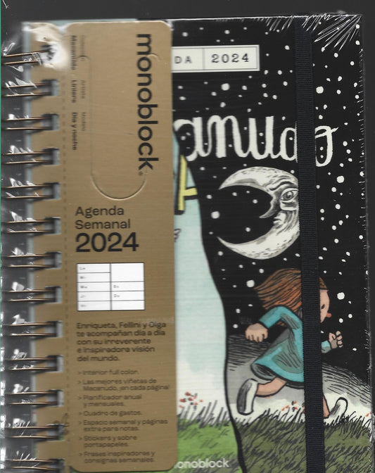 Agenda 2024 Pocket Semanal - Macanudo Día y noche | Ricardo Liniers